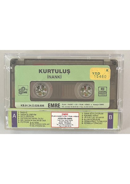 Kurtuluş Inanki Kaset (Orjinal Dönem Kağıt Baskı) fiyatları