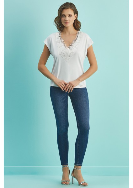 Havuç Paça Mavi Jean Pantolon