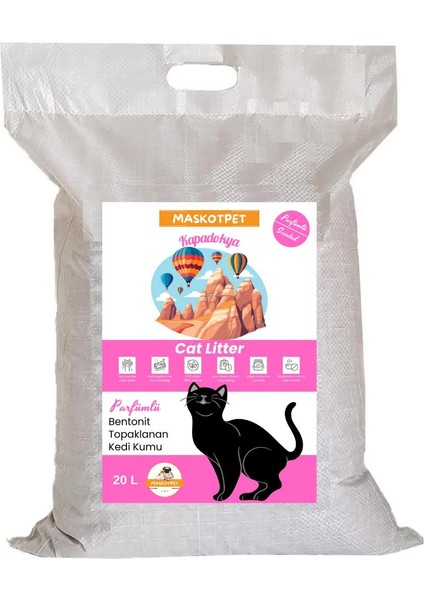 pet Kapadokya Parfümlü Bentonit Kedi Kumu 20 L