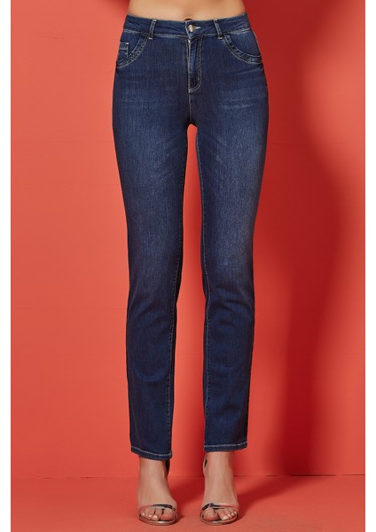 Dar Kesim Cigarette Mavi Jean Pantolon modelleri