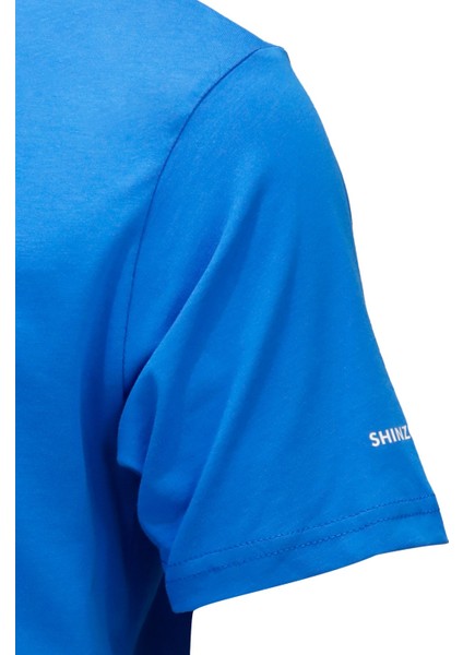 Erkek Bisiklet Yaka Standart Fit Discovery Göğüs Baskılı Koyu Mavi T-Shirt modelleri