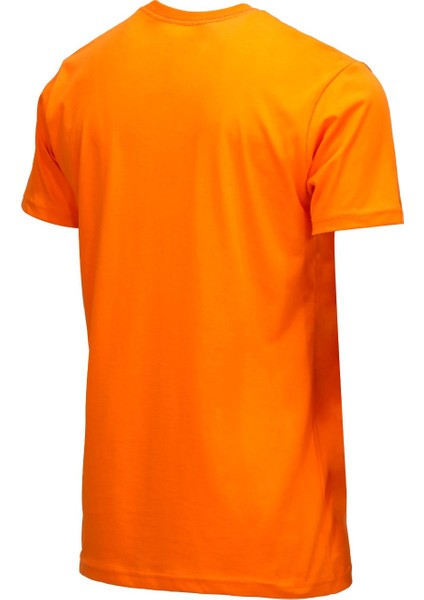 Erkek Bisiklet Yaka Standart Fit Göğüs Baskılı Turuncu T-Shirt fırsatları
