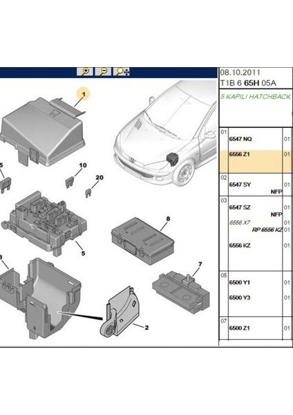 Sigorta Kutu Üst Kapak 206 (BPE260056-LUVİ00206556Z1-6556Z1)