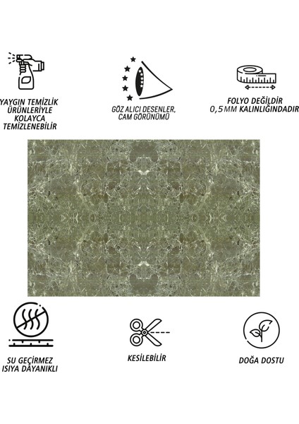 Kendinden Yapışkanlı Kahverengi-Yeşil Desenli Pvc Panel 41X62 cm (12 Adet) 3 M²