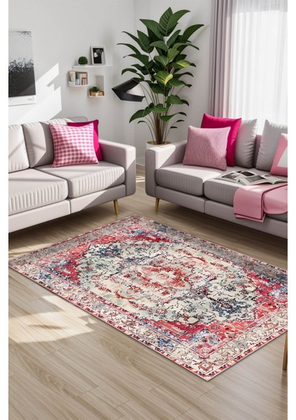 Zonya Vintage Kadife Yıkanabilir Kaymaz Pamuk Tabanlı Salon Halısı fiyatları