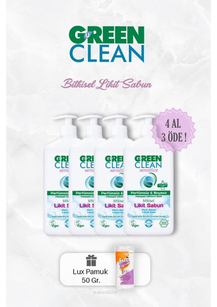 Green Clean 4 Al 3 Öde Bitkisel Likit Sabun 500 ml