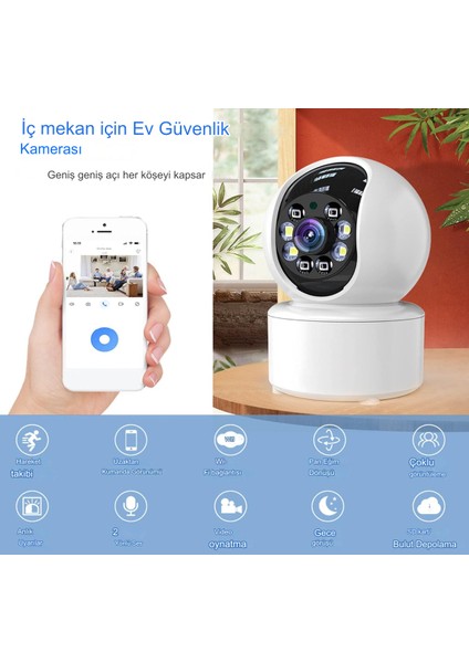 Yapay Zeka Destekli 1080P Full Hd 5g Wi-Fi Destekli Gece Görüşlü, Hareket Algılamalı Konuşmalı Kablosuz Güvenlik Kamerası