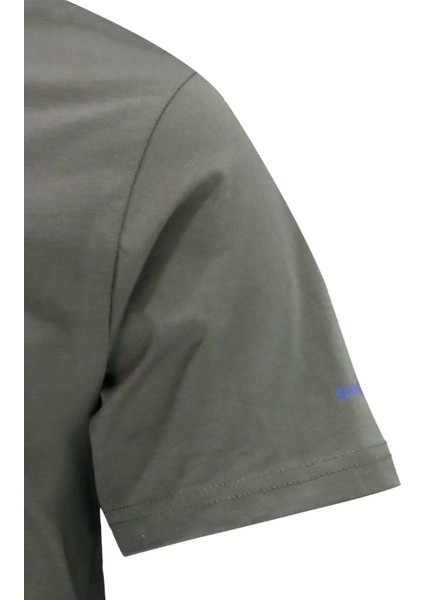 Erkek Bisiklet Yaka Standart Fit Discovery Göğüs Baskılı Haki T-Shirt fırsatları