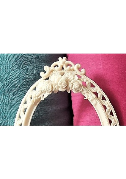 Gül Çiçek Kabartma 23CM Oval Çerçeve Silikon Kalıp K-200 modelleri