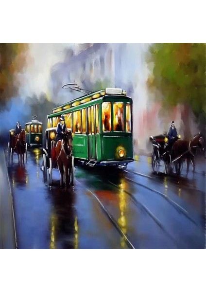 Yeşil Tramway Kasnaklı Sayılarla Boyama Seti