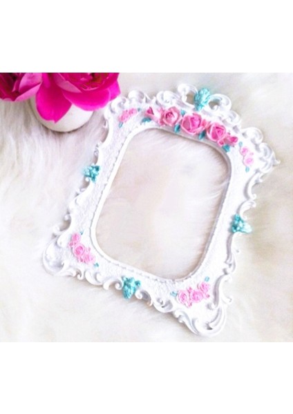 Gül Kabartmalı 24CM Çerçeve Silikon Kalıp K-195, Kokulu Taş Polyester Reçine Alçı Mum Kalıbı indirimleri