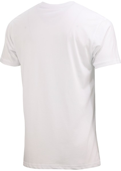 Erkek Bisiklet Yaka Standart Fit Kabartma Göğüs Baskılı Beyaz T-Shirt fiyatları