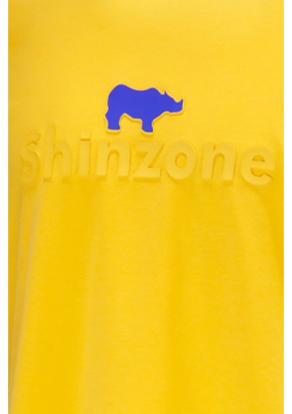 Erkek Bisiklet Yaka Standart Fit Kabartma Göğüs Baskılı Sarı T-Shirt fiyatları