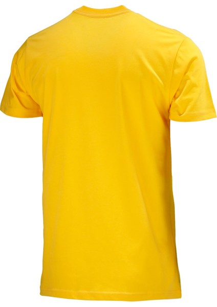 Erkek Bisiklet Yaka Standart Fit Kabartma Göğüs Baskılı Sarı T-Shirt fırsatları