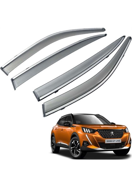 Peugeot 2008 Mügen Cam Rüzgarlığı Kromlu Rüzgarlık ( Paslanmaz Kromlu ) 2020 Sonrası 4 Lü Füme Renk fiyatları