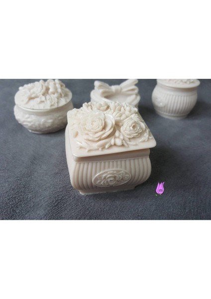 Lale Lotüs Çiçek Kabartma Mini Kutu Silikon Kalıp K-206, Kokulu Taş Sabun Polyester Reçine Alçı Mum Kalıbı fiyatları