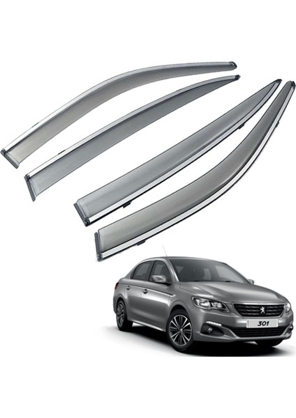 Peugeot 301 Mügen Cam Rüzgarlığı Kromlu Rüzgarlık ( Paslanmaz Kromlu ) 2012 Sonrası Füme Renk fiyatları