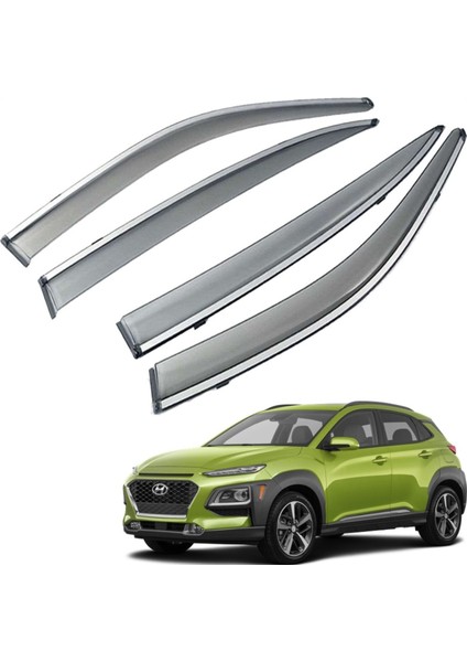 Hyundai Kona Mügen Cam Rüzgarlığı Kromlu Rüzgarlık ( Paslanmaz Kromlu ) 2015 Sonrası Füme Renk fiyatları