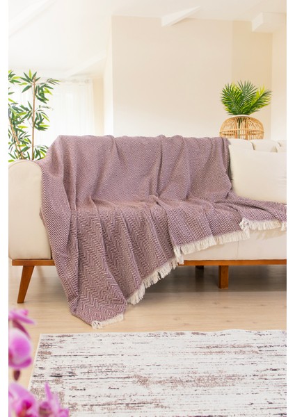 Dokuma Cozy Comfort Bordo Koltuk Örtüsü