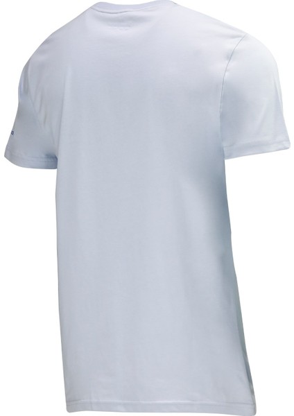 Erkek Bisiklet Yaka Standart Fit Discovery Göğüs Baskılı Mavi T-Shirt