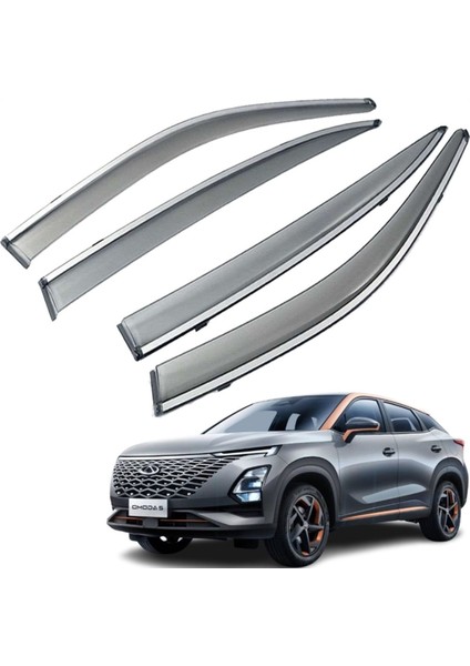 Chery Omoda 5 Mügen Cam Rüzgarlığı Kromlu Rüzgarlık (Paslanmaz Kromlu) 2023 Sonrası 4lü Füme Renk fiyatları