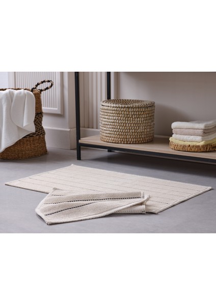 Doquhome Arte Banyo Paspası Krem&antrasit 60X100CM