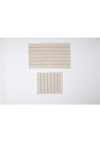 Doquhome Arte Banyo Paspası Krem&antrasit 60X100CM