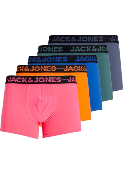 Jacseth Solıd Trunks 5 Pack Erkek Mavi Boxer 12251418-07