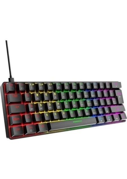 T60 Siyah/pembe/beyaz Mavi Switch Rgb Klavye Kablolu Gaming Oyuncu Klavyesi