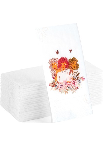 Kalp Baskılı Sunum Peçetesi 20'li