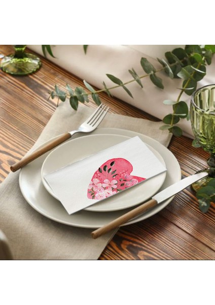 Kalp ve Çiçek Baskılı Sunum Peçetesi 20'li fiyatları