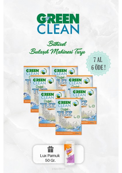 Green Clean 7 Al 6 Öde Doğal Bulaşık Makinesi Tuzu 1,5 kg