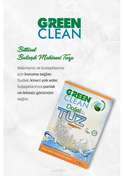 Green Clean 7 Al 6 Öde Doğal Bulaşık Makinesi Tuzu 1,5 kg