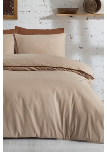 San Marino Bej Çift Kişilik Pamuk Nevresim Takımı fiyatları