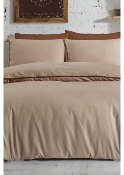 San Marino Bej Çift Kişilik Pamuk Nevresim Takımı modelleri