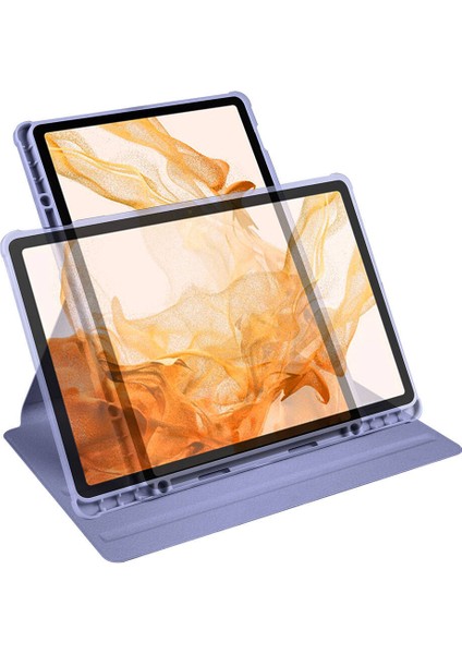 Apple iPad 10.1 2021 9. Nesil Kılıf Termik Dönerli Standlı Arkası Buzlu Kapak
