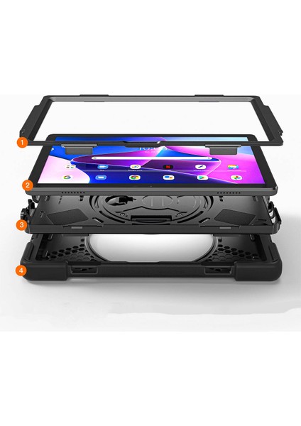 Lenovo Tab M10 Hd (2.nesil) 2022 Kılıf 360 Koruma Defender Tank Kılıf