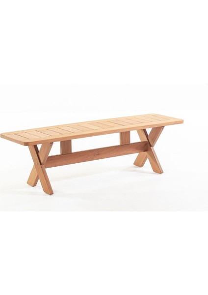 Focus 160X45 Iroko Ahşap Bank Mutfak Salon Bank Ağaç Sandalye