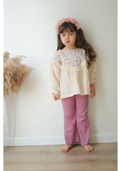 Kız Çocuk Muslin Fitilli Tayt Ikili Takım fiyatları