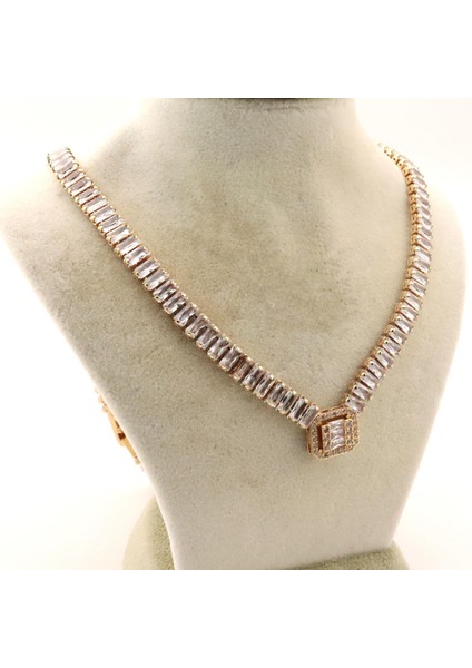 Paslanmaz Çelik Taşlı Baget Kadın Kolye fırsatları