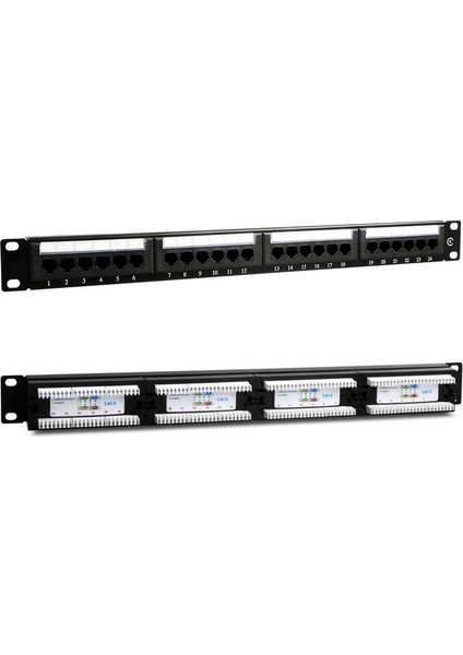 Powermaster 24 Lü Utp Cat6 Patch Panel Ağ Internet Cihazları Yönetici Yönlendirici