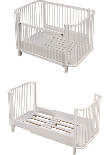 Meltem Smart Bambino Büyüyen Beşik 80X130 cm Karyola 80X180 cm (Beyaz-Pembe) indirimleri