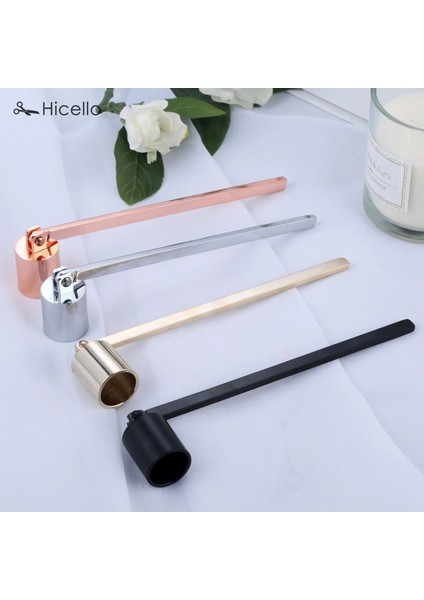 Gümüş Tarzı Paslanmaz Çelik Mum Snuffer Alev Fitili Aracı Yağ Lambası Kepçe Söndürme Giyotin Kesici 19CM Rose Gold Siyah Gümüşü Söndürdü (Yurt Dışından)