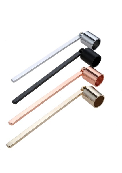 Gümüş Tarzı Paslanmaz Çelik Mum Snuffer Alev Fitili Aracı Yağ Lambası Kepçe Söndürme Giyotin Kesici 19CM Rose Gold Siyah Gümüşü Söndürdü (Yurt Dışından)