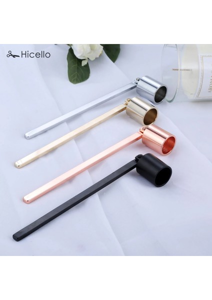 Gümüş Tarzı Paslanmaz Çelik Mum Snuffer Alev Fitili Aracı Yağ Lambası Kepçe Söndürme Giyotin Kesici 19CM Rose Gold Siyah Gümüşü Söndürdü (Yurt Dışından)