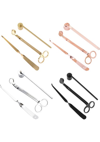 Siyah Stil 3'lü Paket Mum Aksesuar Seti Aletleri Fitil Düzeltici, Fitil Snuffer Fitil Kepçe Paslanmaz Çelik Düğün Için Mum Bakım Aletleri (Yurt Dışından) fiyatları