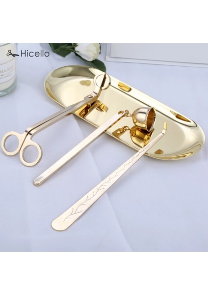 Altın Tarzı 4pcskit Mum Snuffer Düzeltici Kanca Tepsi Kepçe Mum Veya Aksesuar Paslanmaz Çelik Söndürücü Alev Ev Dekor Seti (Yurt Dışından)