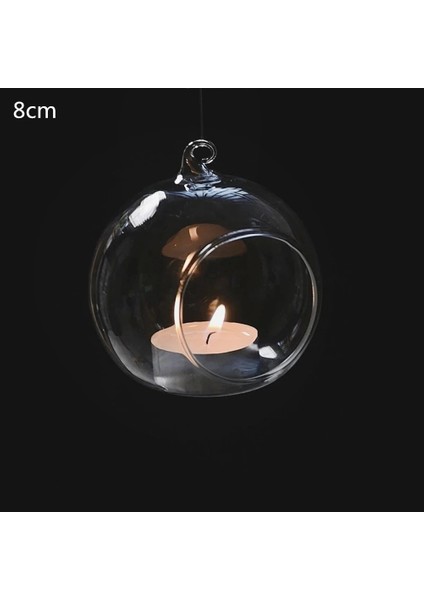 8 cm Tarzı Retro Cam Top Asılı Stand Mumluk Düğün Demir Sanat Ev Dekorasyon Masa Fener (Yurt Dışından)