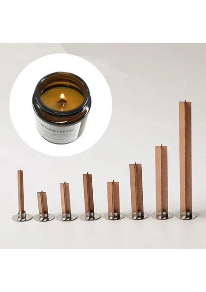 10 Takım -1X3CM Tarzı 10 Takım Doğal Ahşap Mum Fitilleri Sustainer Tab ile Çapraz Desen Ahşap Çekirdek Dıy El Yapımı Mum Yapımı Için Soya Parfin Balmumu Fincan (Yurt Dışından)