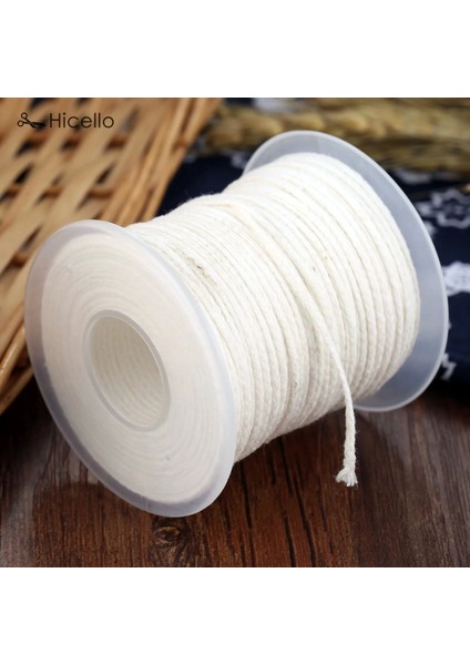 1 Rulo Mum Fitili Makara Çekirdeği Mumsuz Pamuk Fitilleri Kare Örgü Tasarım Ft * 2mm Mumlar Dıy Zanaat Beyaz 45G Hicello Yapma (Yurt Dışından)